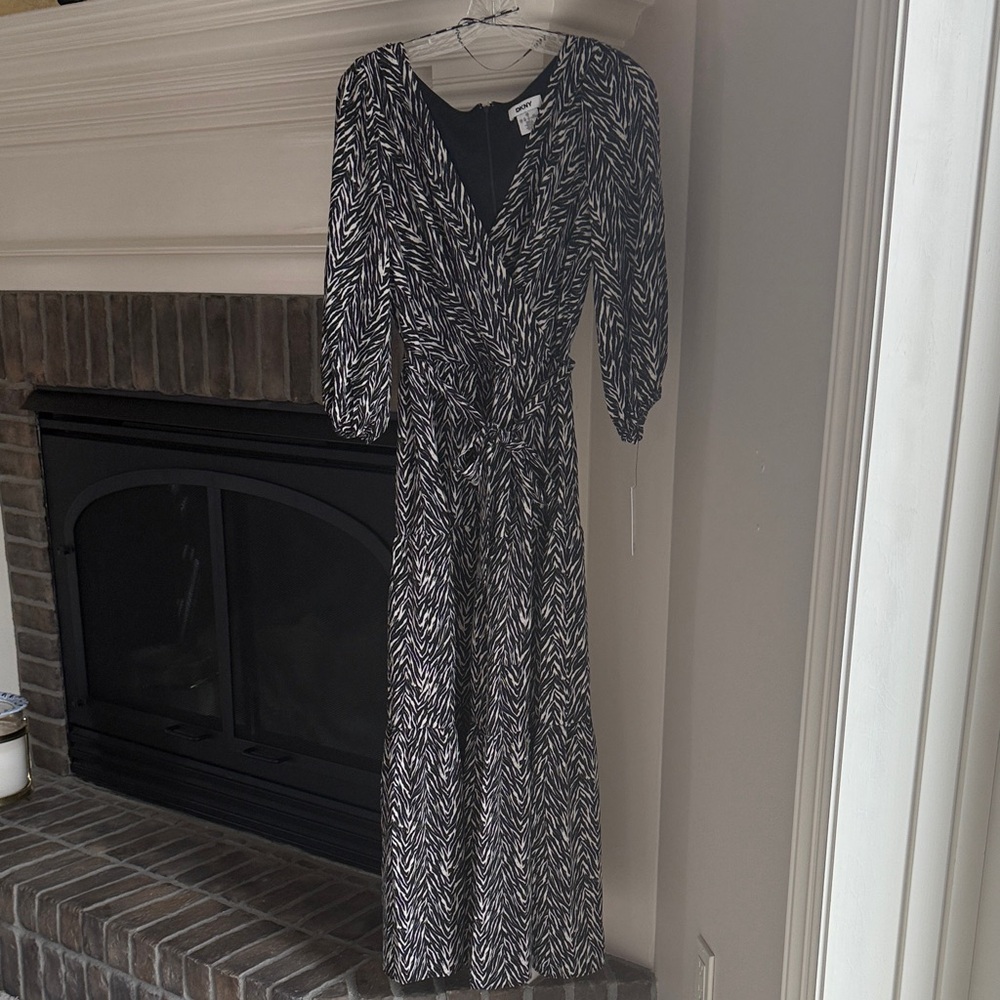 DKNY Black and White Maxi Dress